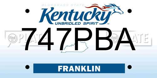 747PBA Kentucky License Plate