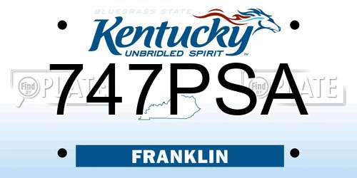 747PSA Kentucky License Plate