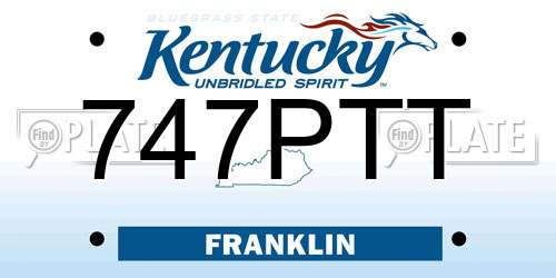 747PTT Kentucky License Plate