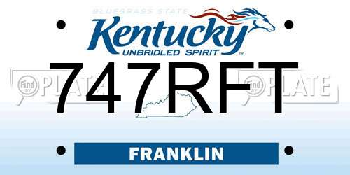 747RFT Kentucky License Plate