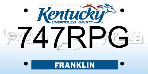 747RPG Kentucky License Plate