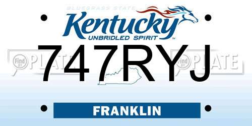 747RYJ Kentucky License Plate