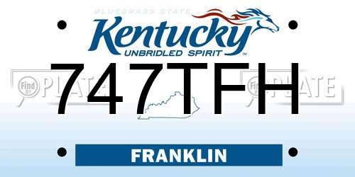 747TFH Kentucky License Plate