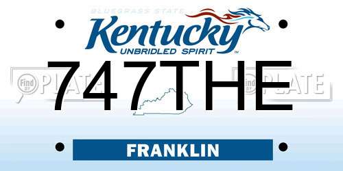 747THE Kentucky License Plate