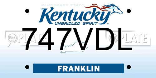 747VDL Kentucky License Plate