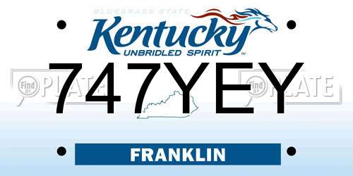 747YEY Kentucky License Plate