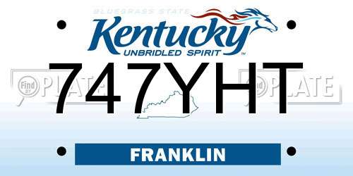 747YHT Kentucky License Plate