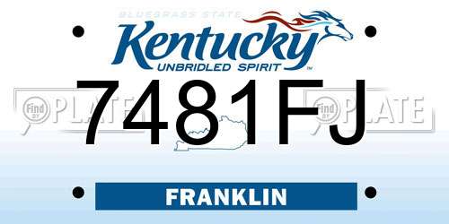 7481FJ Kentucky License Plate