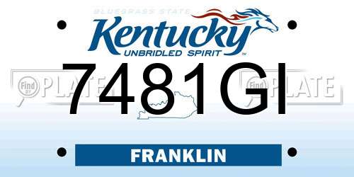 7481GI Kentucky License Plate