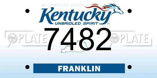7482 Kentucky License Plate