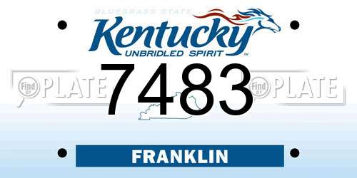 7483 Kentucky License Plate