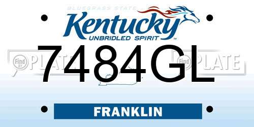 7484GL Kentucky License Plate