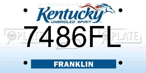 7486FL Kentucky License Plate