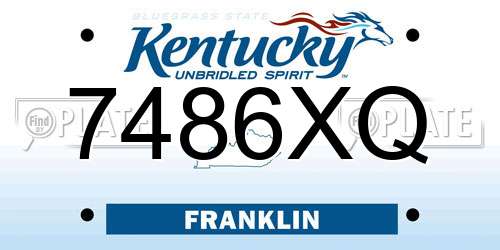 7486XQ Kentucky License Plate