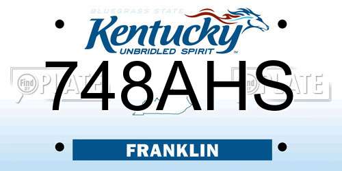 748AHS Kentucky License Plate