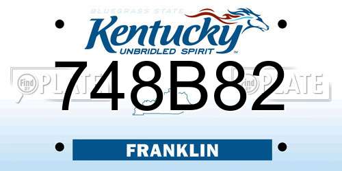 748B82 Kentucky License Plate