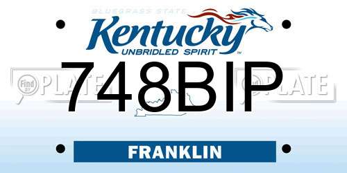 748BIP Kentucky License Plate