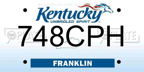 748CPH Kentucky License Plate