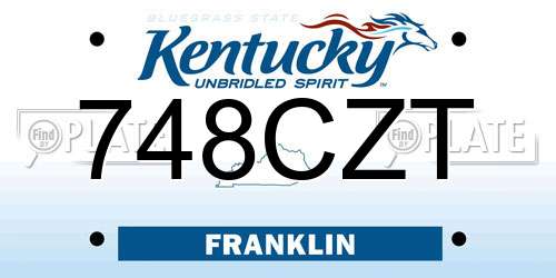 748CZT Kentucky License Plate