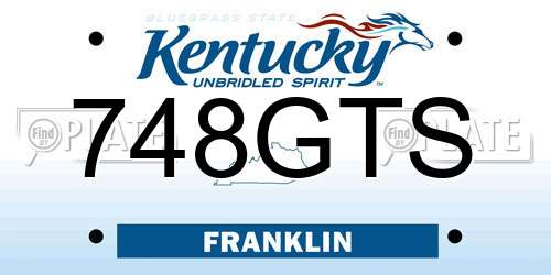748GTS Kentucky License Plate
