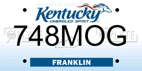 748MOG Kentucky License Plate
