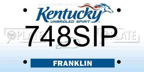 748SIP Kentucky License Plate