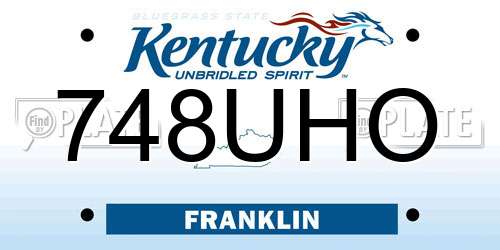 748UHO Kentucky License Plate