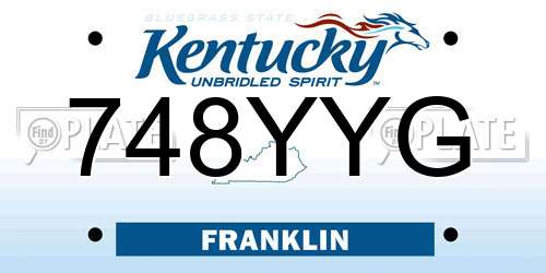 748YYG Kentucky License Plate