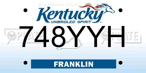 748YYH Kentucky License Plate