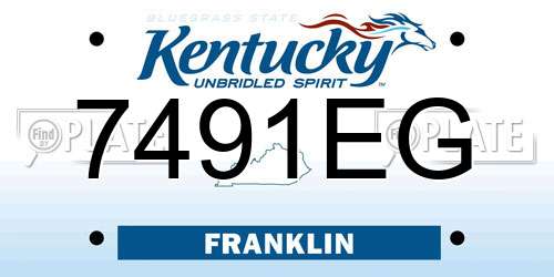 7491EG Kentucky License Plate