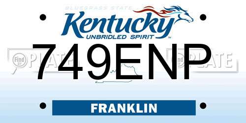 749ENP Kentucky License Plate
