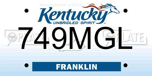 749MGL Kentucky License Plate