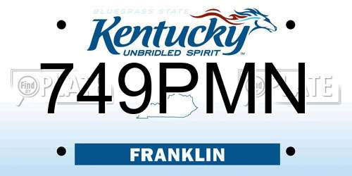 749PMN Kentucky License Plate