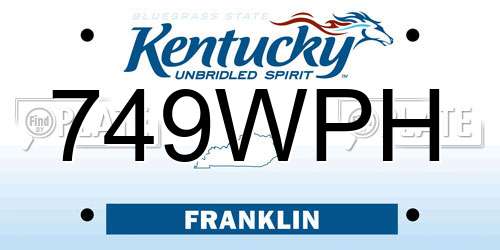 749WPH Kentucky License Plate