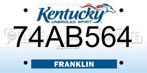 74AB564 Kentucky License Plate