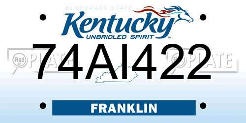 74AI422 Kentucky License Plate