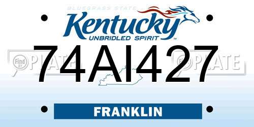 74AI427 Kentucky License Plate