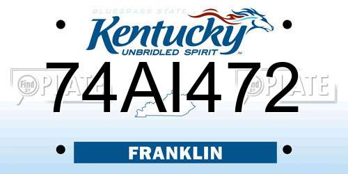 74AI472 Kentucky License Plate