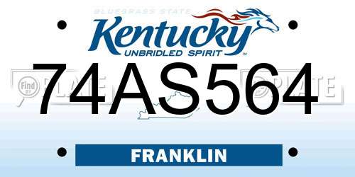 74AS564 Kentucky License Plate