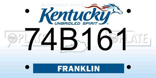 74B161 Kentucky License Plate