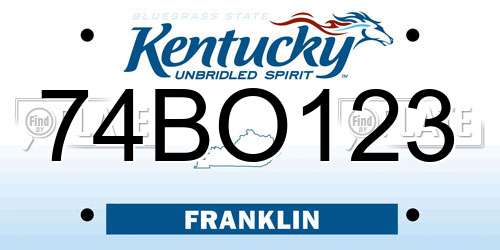 74BO123 Kentucky License Plate