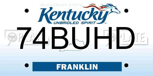 74BUHD Kentucky License Plate