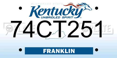 74CT251 Kentucky License Plate