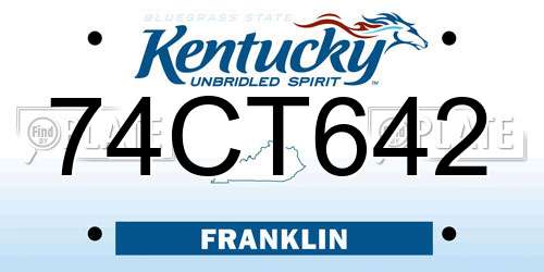 74CT642 Kentucky License Plate