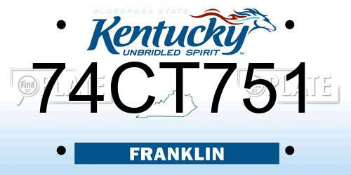 74CT751 Kentucky License Plate