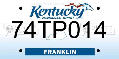 74TP014 Kentucky License Plate