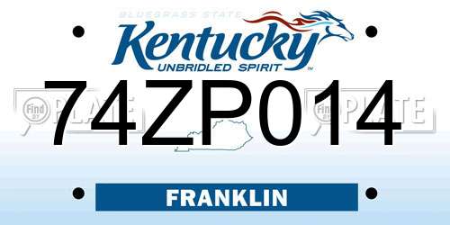 74ZP014 Kentucky License Plate