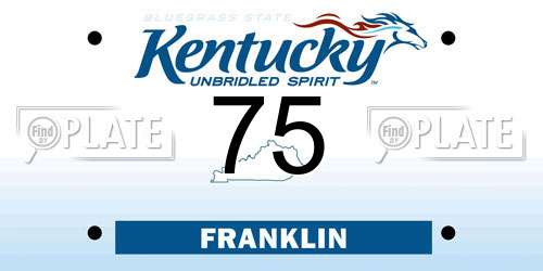 75 Kentucky License Plate