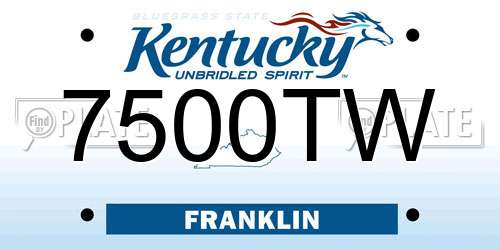 7500TW Kentucky License Plate