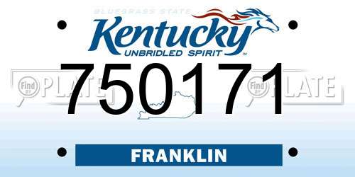 750171 Kentucky License Plate
